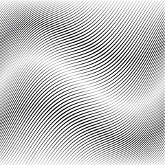 Abstract warped Diagonal Striped Background . Vector curved twisted slanting, waved lines texture
