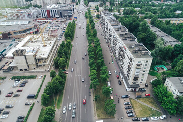 Obraz premium Aerial Townscape of Saint Petersburg City. Kalininsky District