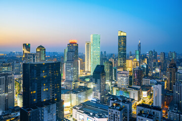 Night view city scenery Nanjing, Jiangsu, China