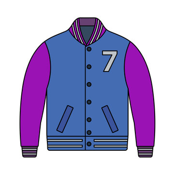 blue purple varsity jacket clip art preview