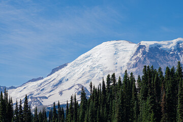 snow capped rainier side
