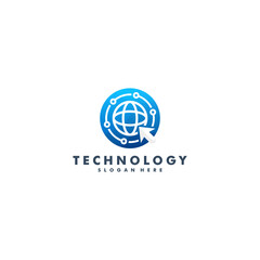 Safe Technology logo design. Internet security icon symbol vector