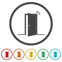 Simple icon of door sensor, color set