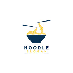 Noodle logo Vector Icon llustration design template.Suitable for any business related to ramen, noodles, fast food restaurants, Korean food, Japanese food or any other business on a white background.