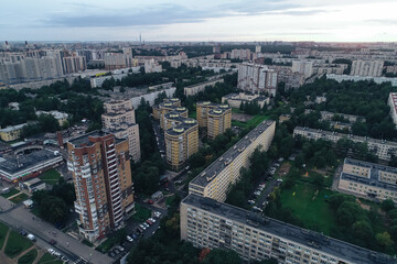 Plakat Aerial Townscape of Saint Petersburg City. Kalininsky District