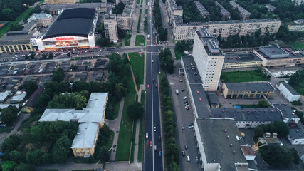 Fototapeta premium Aerial Townscape of Saint Petersburg City. Kalininsky District