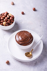 Homemade cream with hazelnuts