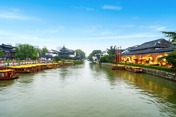 scenery of Confucius Temple in Nanjing, Jiangsu Province, China