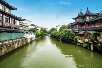 Fototapeta na wymiar scenery of Confucius Temple in Nanjing, Jiangsu Province, China
