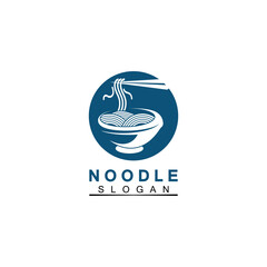 Noodle logo Vector Icon llustration design template.Suitable for any business related to ramen, noodles, fast food restaurants, Korean food, Japanese food or any other business on a white background.