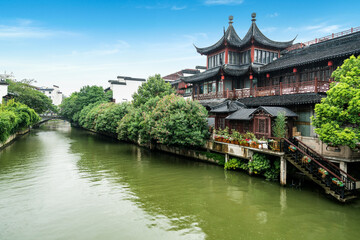 Fototapeta premium scenery of Confucius Temple in Nanjing, Jiangsu Province, China
