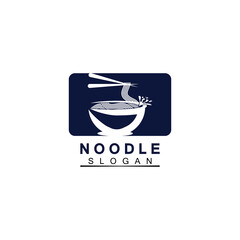 Noodle logo Vector Icon llustration design template.Suitable for any business related to ramen, noodles, fast food restaurants, Korean food, Japanese food or any other business on a white background.