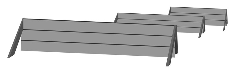 Isometric wooden  walls for obstacle course.  Equipment design element for sporting events, sport maps, web design, etc.