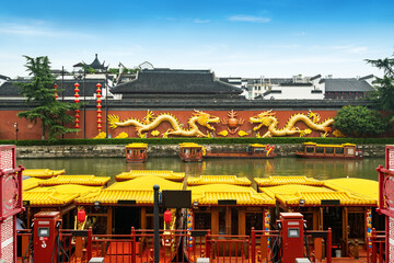 Fototapeta premium scenery of Confucius Temple in Nanjing, Jiangsu Province, China
