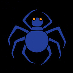 Hand drawn spider. Cute Halloween icon. Vector shabby illustration