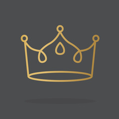 golden crown icon- vector illustration
