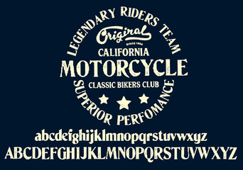 Motorcycle club community logo design.Decorative  font
