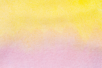 Aquarelle paper canvas painted into pink and yellow colors