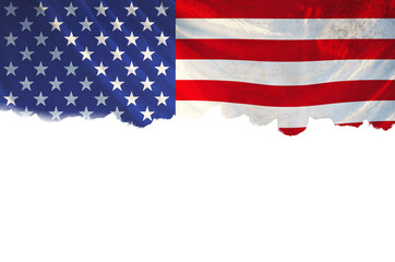 Grunge USA Flag isolated on white background