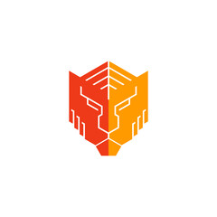 a geometrical tiger face logo © Fluff
