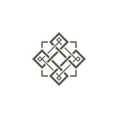 luxury line art ornamental logo from squares