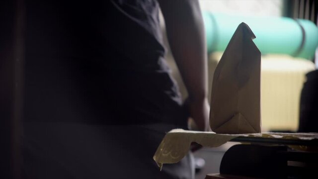 pakage food order on table