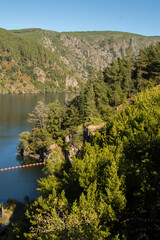 san esteban reservoir in the sil de la ribeira sacra canyon in orense, galicia, spain