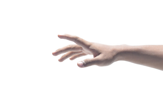 Hand Trying To Reach Something on Isolated White Background