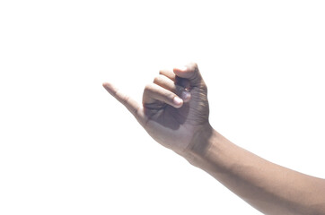 Fototapeta premium Pinky Finger Gesture on White Isolated Background