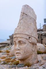 The gigantic statues of gods on mount Nemrut.
