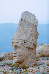 The gigantic statues of gods on mount Nemrut.