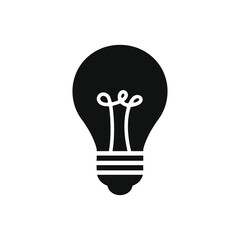 Light bulb logo silhouette. Simple flat vector icon design.