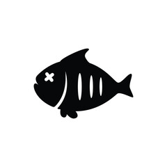 Fish icon vector isolated on white, logo sign and symbol.