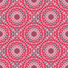 Seamless texture with arabic geometric ornament. Vector asian mosaic pattern with alternating decorative elements. Abstract design for textile and cloth