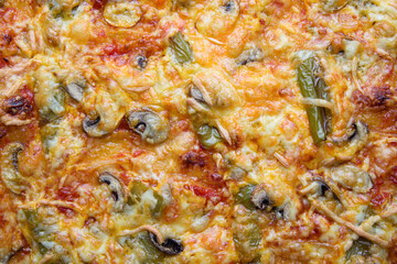 Close up of a homemade vegetable pizza