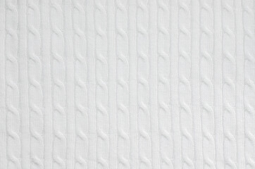 White knitted fabric background texture