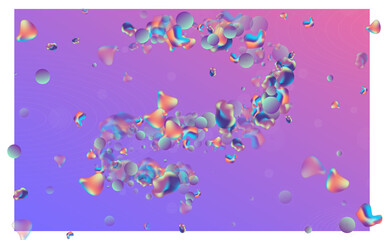 Hologram Bubbles Creative Vector Blue Background. 