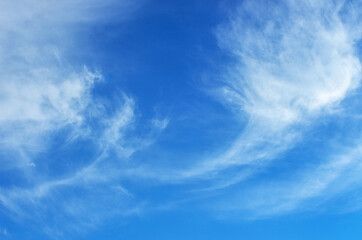 White clouds in blue sky