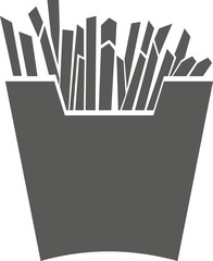 French fries isolated on white background. Vector black and white illustration. Great for labels, menus, posters, banners, vouchers, coupons, business promotion and more.