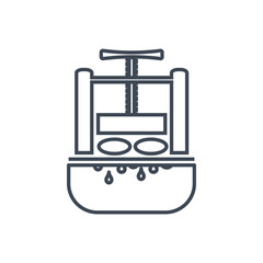 Thin line icon juice extractor, machine press