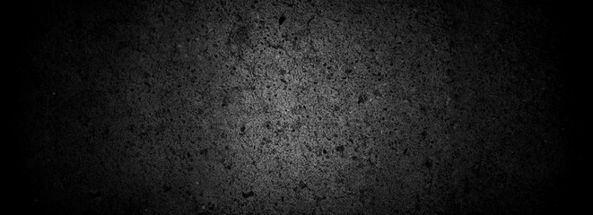 Old wall texture cement dark black gray panorama background abstract grey color design are light with white gradient background.