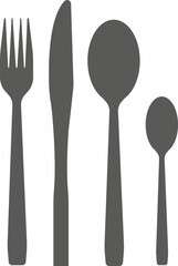 Cutlery on a white background. Vector black and white illustration. Great for labels, menus, posters, banners, vouchers, coupons, business promotion and more.