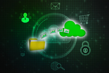 3d illustration of Cloud computing technology internet concept background
