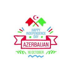 Happy independence day of Azerbaijan banner design. vector illustration for greeting cards, posters, invitations, brochures         