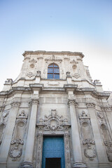 Fototapeta na wymiar Puglia Lecce Italy Baroque church facade