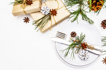 Christmas or New Year table setting