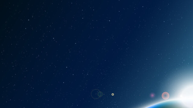 Galaxy background and sunrise view from space on Planet Earth vector.