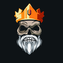 head of a skull with a crown 