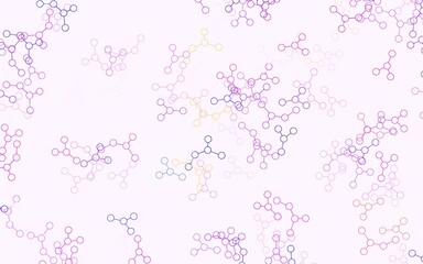 Light Multicolor vector background with forms of artificial intelligence.