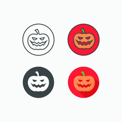 4 different style of pumpkin icons